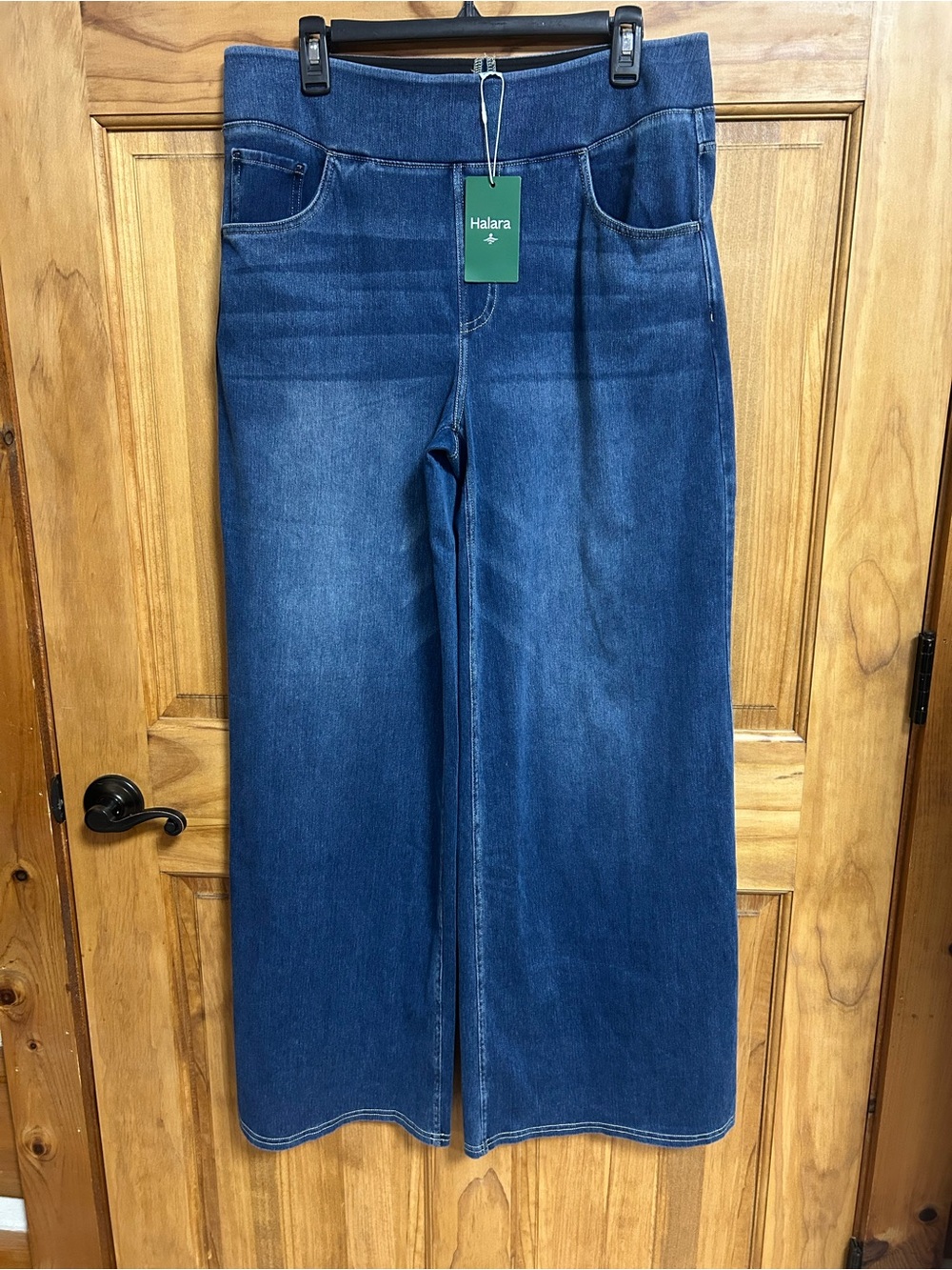HALARA Wide Leg Jeans in Dark Blue Denim